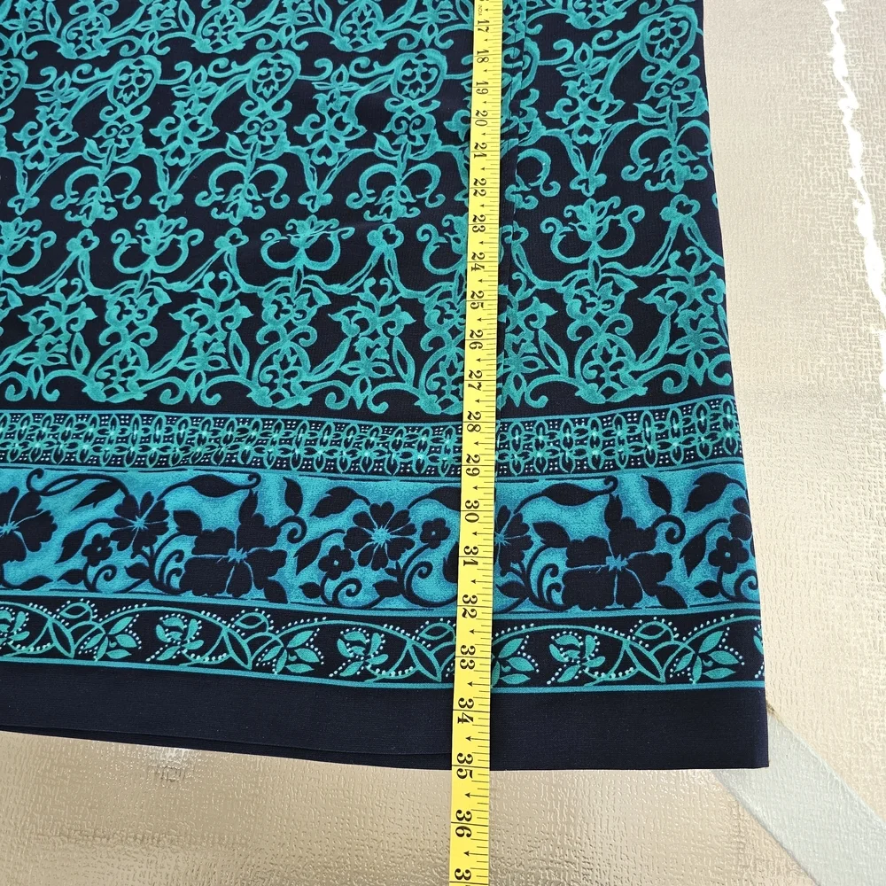Sag Haror Boho Y2K Woman's Maxi Skirt Vintage Floral Black Teal Size 12 Modest